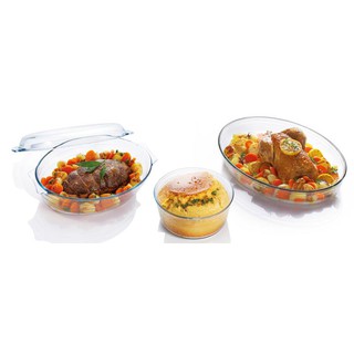 KHAY NƯỚNG THUỶ TINH OVAL 26*20