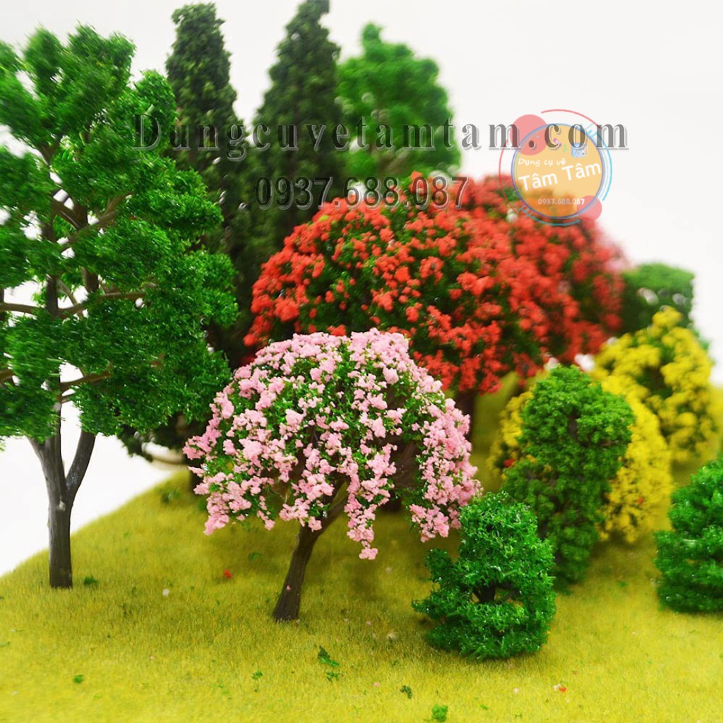 [ TÂM TÂM ]-Cây Hoa Đỏ trang trí mô hình, Cây mô hình, Cây DIY -