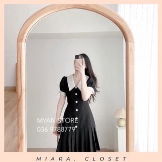Đầm xoè phối cổ trắng