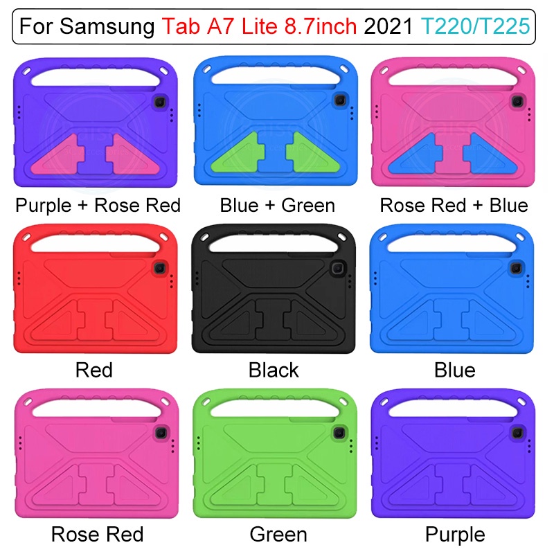 Ốp máy tính bảng Samsung Galaxy Tab A7 Lite 2021 8.7inch Sm T220 T225 bằng EVA chống sốc có giá đỡ an toàn cho trẻ em