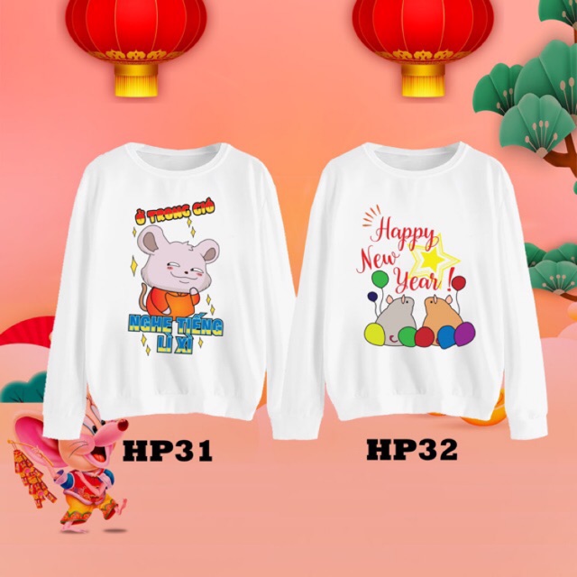 Áo đôi Tết đẹp nỉ bông dày dặn đủ màu đủ size