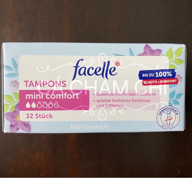 Tampon Facelle mẫu mới mini 2 giọt 32 chiếc - tampons chuẩn Đức