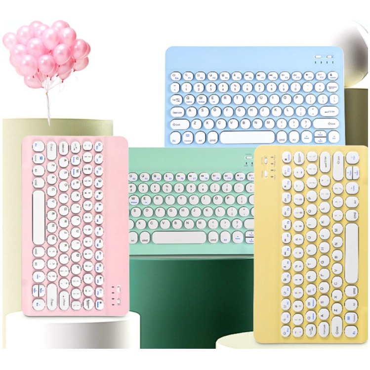 Bàn Phím Bluetooth và Chuột Bluetooth DITECH phím tròn Chất Lượng Cao Cho Máy Tính Bảng,bàn phím không dây - HATECH66