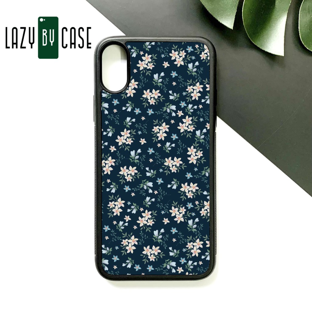 ỐP điện thoại cường lực tráng gương hoa nhí GRAP12 viền dẻo đen 5 6 7 plus 8 plus x xr xs 11 pro 11 pro max 12 pro max