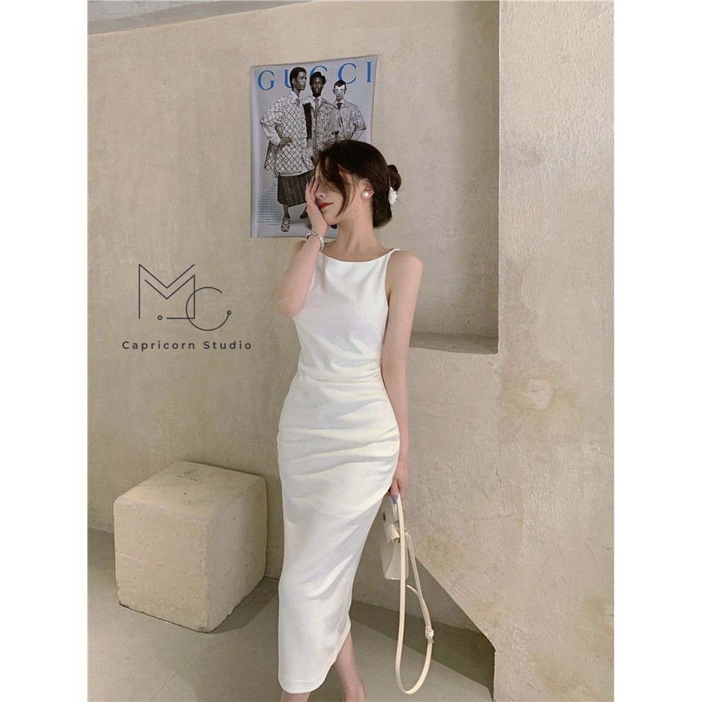 Ảnh thật Váy/ Đầm thiết kế cao cấp màu trắng dáng dài ôm phong cách lịch thiệp, trang nhã.