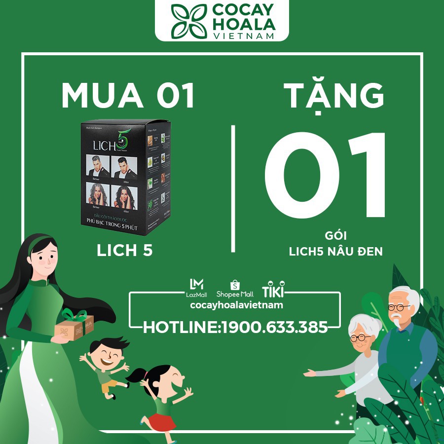 Thuốc nhuộm tóc🍀FREESHIP🍀Thuốc nhuộm tóc thảo dược đen tóc Lich5 Cocayhoala | BigBuy360 - bigbuy360.vn