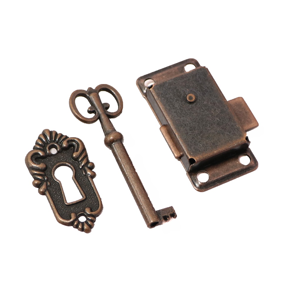 Set 2 Ổ Khóa Ngăn Kéo Tủ Kèm Chìa Khóa Phong Cách Cổ Điển