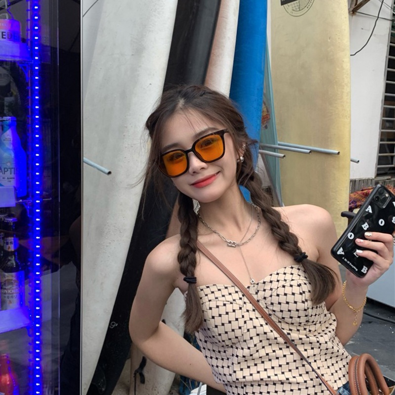 Kính mát gọng vuông thời trang Hàn Quốc retro dành cho nam và nữ