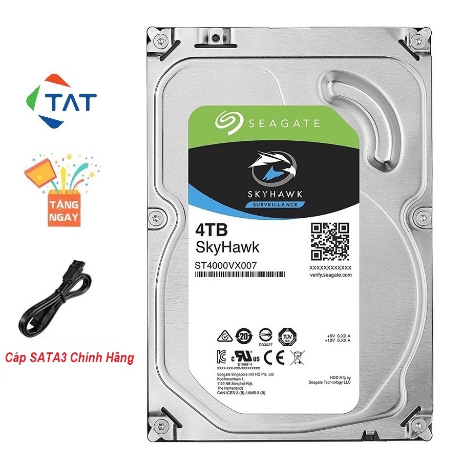 Ổ Cứng HDD 4TB Seagate SkyHawk 3.5 inch SATA3 6Gb/s Dùng Cho Camera Karaoke máy tính...