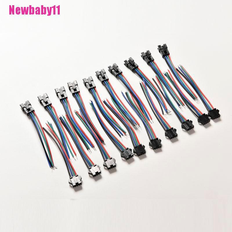 Set 20 Đầu Nối Male &amp; Female 4 Pin Có Dây Cho Đèn Led RGB 5050 / 3528