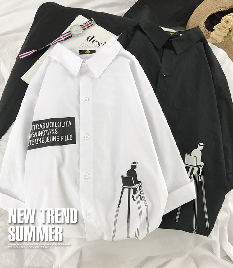Áo sơ mi tay lỡ dáng rộng thời trang Hàn Quốc cho nữ