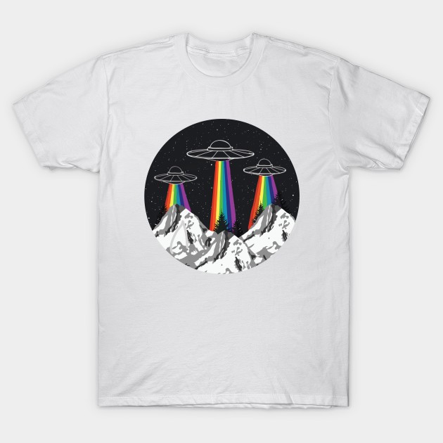 [KIS_HOODIE] Áo Thun Rainbow Ufo T-Shirt Chất Liệu Cotton Cực Thoáng Mát Đủ Size Nam Nữ [NT012] [FREE SHIP]