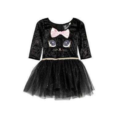 HM1023 Đầm Nhung Hóa Trang Con Mèo Đen H&M Cho Bé Gái Halloween