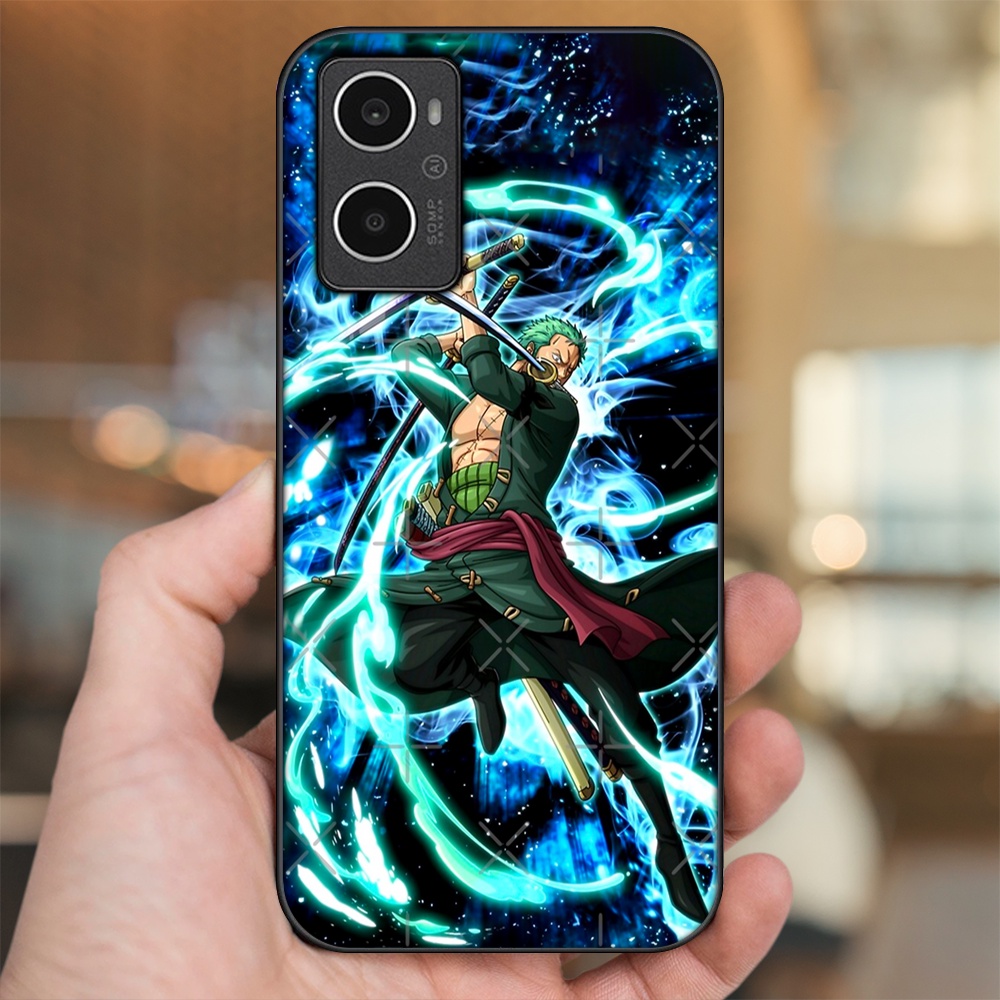 Ốp lưng Oppo A96 4G viền đen in hình Zoro One Piece