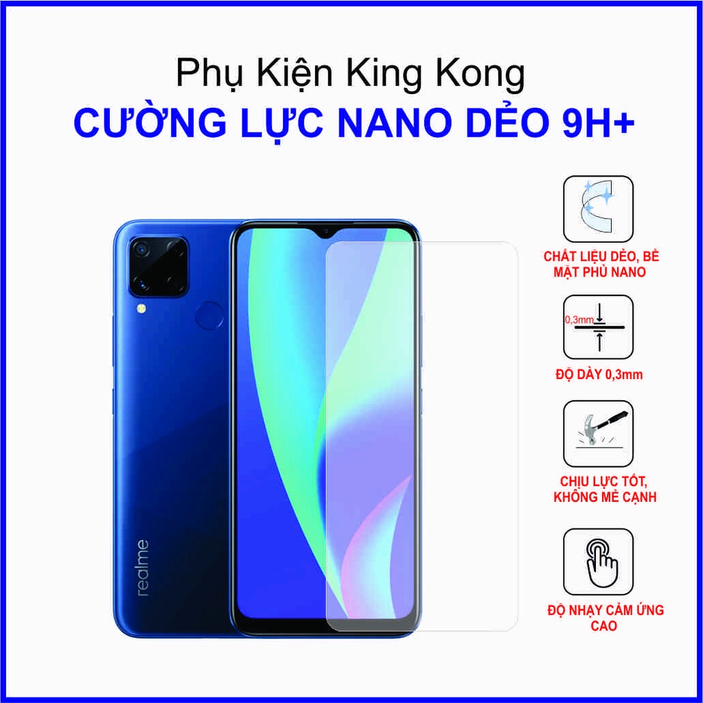 Dán cường lực Realme C15 ,  cường lực nano dẻo 9H+