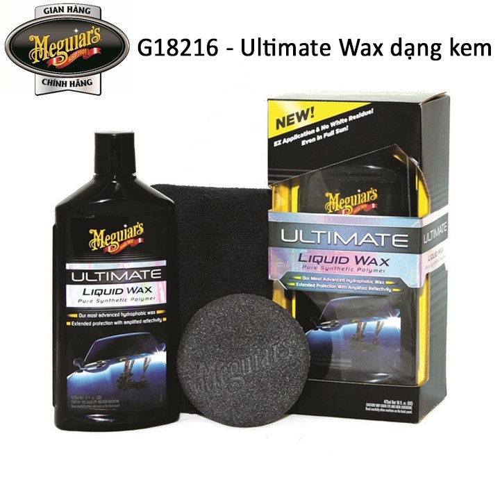 Meguiar's Wax bóng bề mặt sơn dòng cao cấp Ultimate - Ultimate Liquid Wax, G18216, 473ML