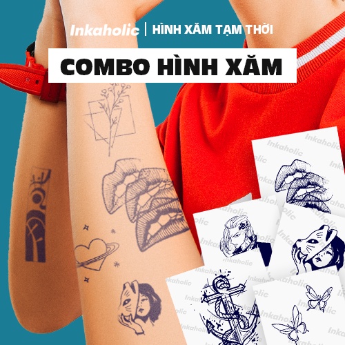 Hình xăm dán tạm thời Inkaholic bản siêu Lớn, y hệt xăm thật trong 15 ngày, chống nước