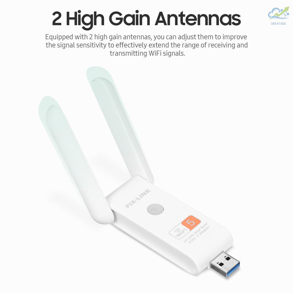 Mới Usb Wifi 2.4g (Up To 300mbps) & 5g (Up Sang 866mbps) / 2 Ăng Ten Cao Cấp | BigBuy360 - bigbuy360.vn