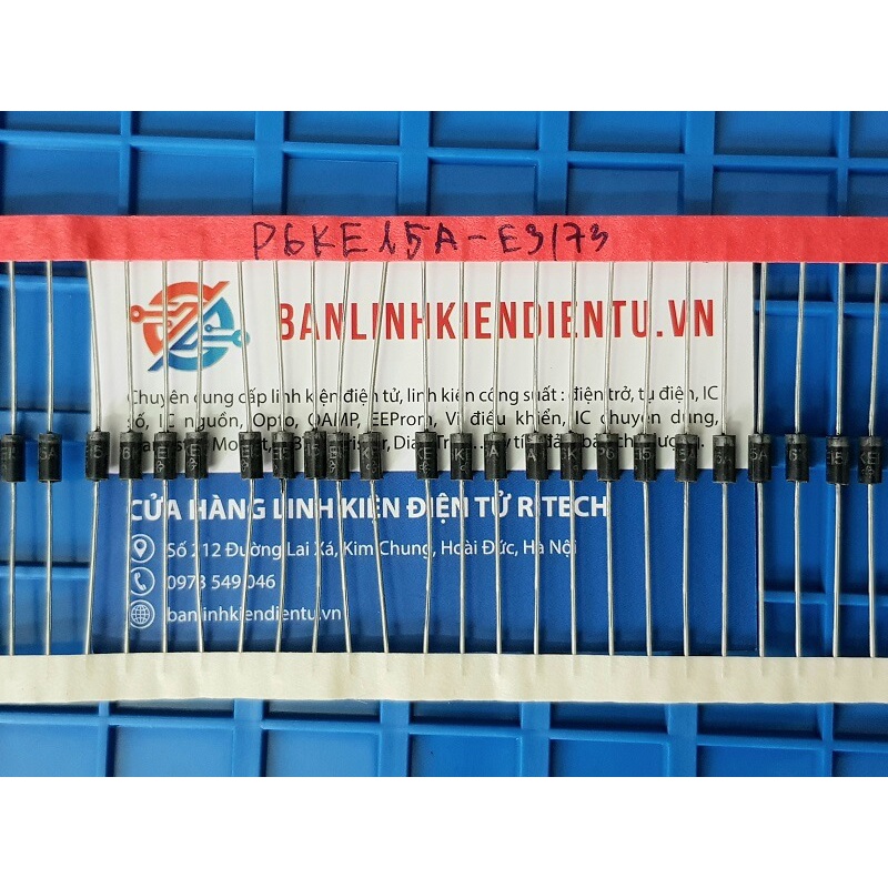 [ Combo 10 chiếc ] P6KE15A-E3/73 P6KE15A Diode TVS 600W Điện Áp Bảo Vệ 15V DO-15