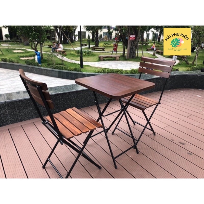 Bàn ghế gỗ ngồi Ban công chung cư , Cafe gấp gọn