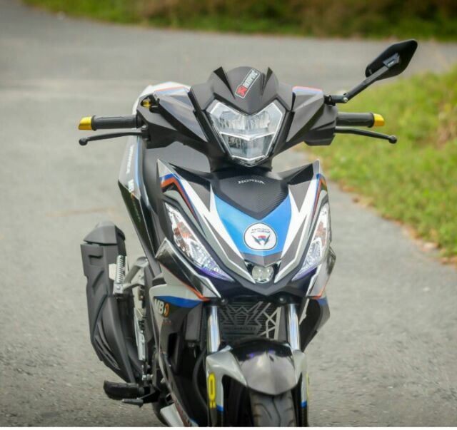 Ốp Đầu Cao Cấp Đen Nhám Winner 150 V1 2 sừng