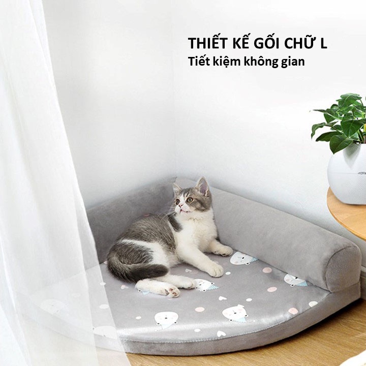 Nệm ngủ góc tư ấm áp cho chó mèo - MIAOCAT
