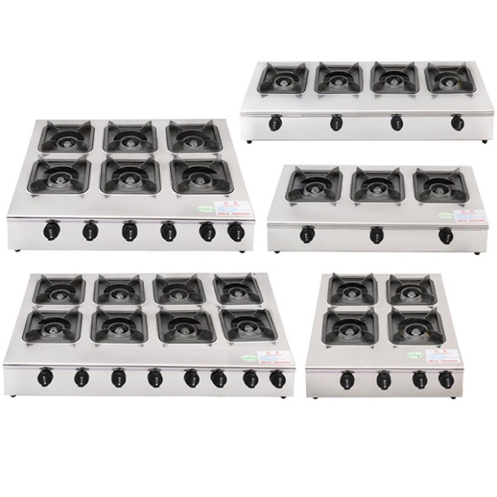 Bếp gas 4 họng - 4 cửa ngang chuyên mì cay, bánh xèo