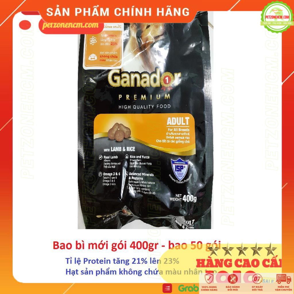 Đồ ăn chó lớn Ganador  FREESHIP  Gói 400g Ganador Premium Adult | thức ăn hạt chó lớn vị cừu và gạo