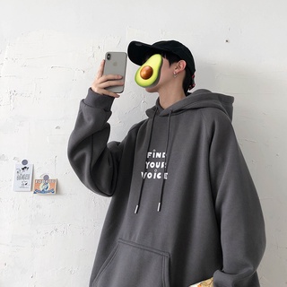Áo Hoodie Tay Dài Lót Lông Cừu Dày Dặn Dáng Rộng Phong Cách Harajuku Hàn Quốc Cho Nam Tf2