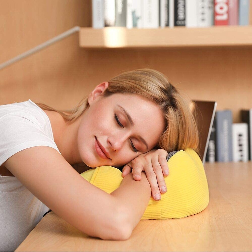 [Màu Vàng] Gối Ngủ Văn Phòng Du Lịch Chữ U Tặng Kèm Bịt Mắt, Bịt Tai Chống Mỏi Chất Liệu Memory Foam - Hãng dododios