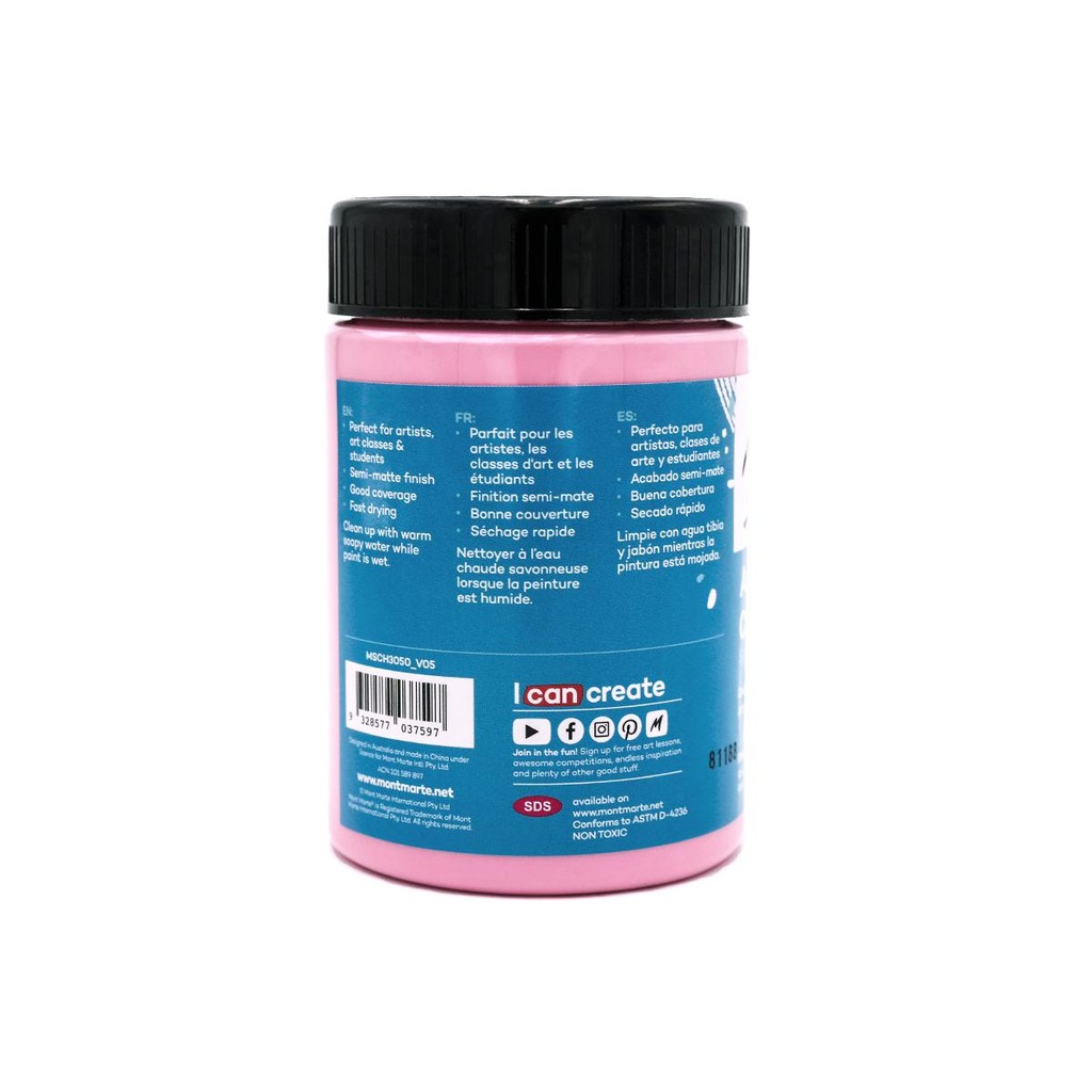 Màu Acrylic Mont Marte 300ml - Pink - Acrylic Colour Paint Signature 300ml (10.1oz) - MSCH3050