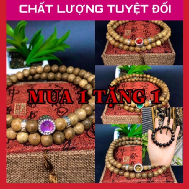 [Mua 1 tặng 1]Chuỗi trầm hương quấn tay mix kèm charm đá theo từng mệnh-size 8mm-bảo hành mùi thơm vĩnh viễn