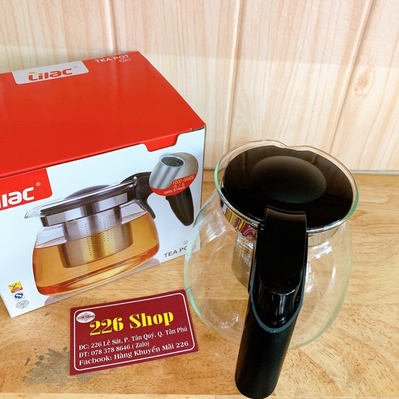 Bình lọc trà thuỷ tinh chịu nhiệt cao cấp Lilac [lõi lọc inox 304].Chịu nhiệt đến 100 độ | BigBuy360 - bigbuy360.vn