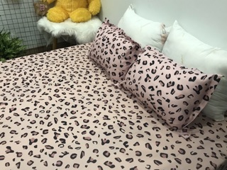 Bộ chăn ga gối poly cotton da báo