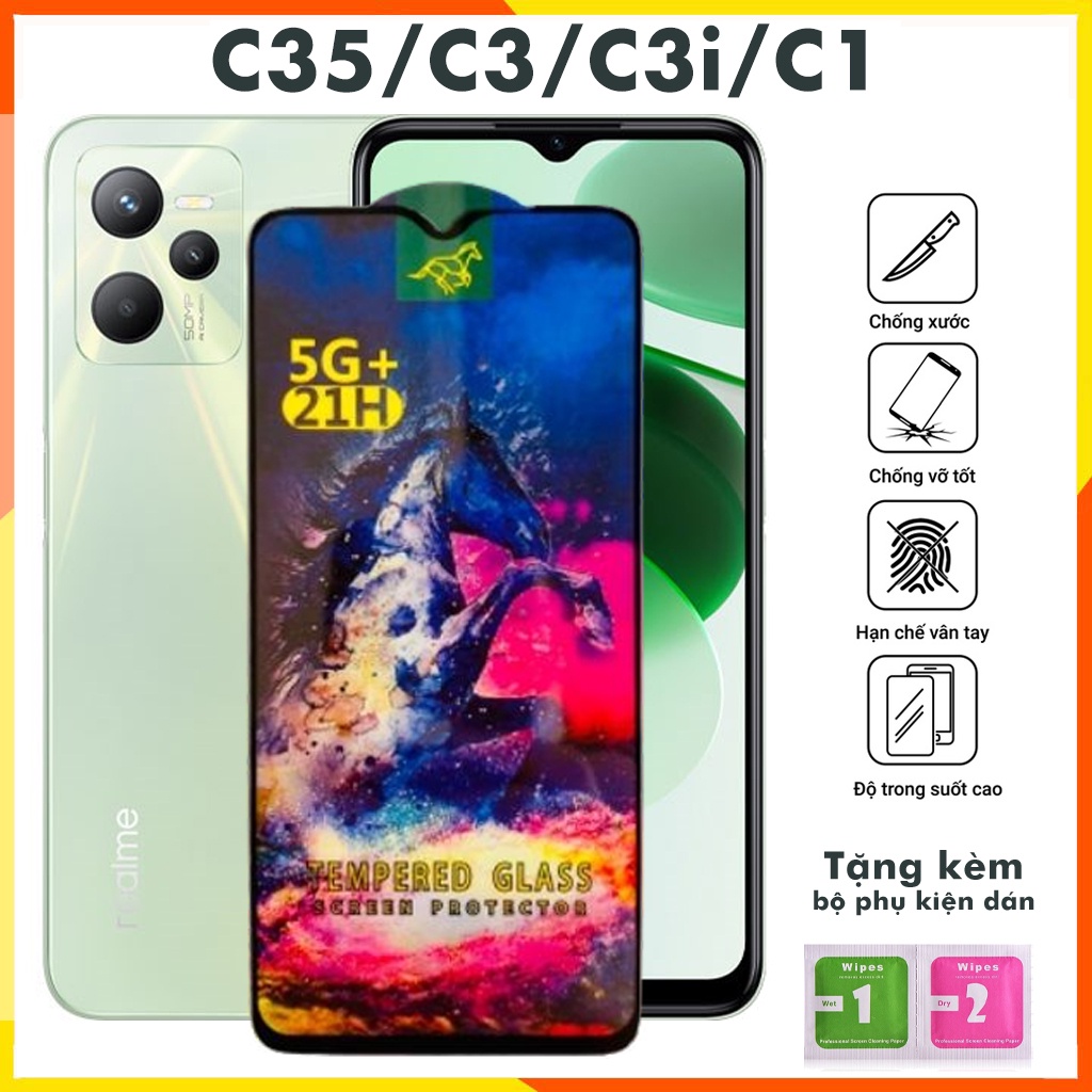 Cường lực realme c35 c30 c33 5G 10 9 pro c21 c12 5 pro narzo 50 2 3 neo gt 7 7i 8i 9i q2 q3 full màn tổng hợp Kính [OG]