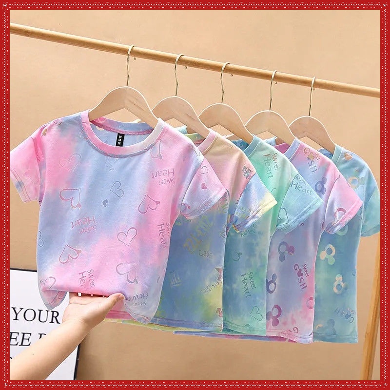 Áo Thun Cotton Tay Ngắn Thoải Mái Phong Cách Mùa Hè Cho Bé Gái