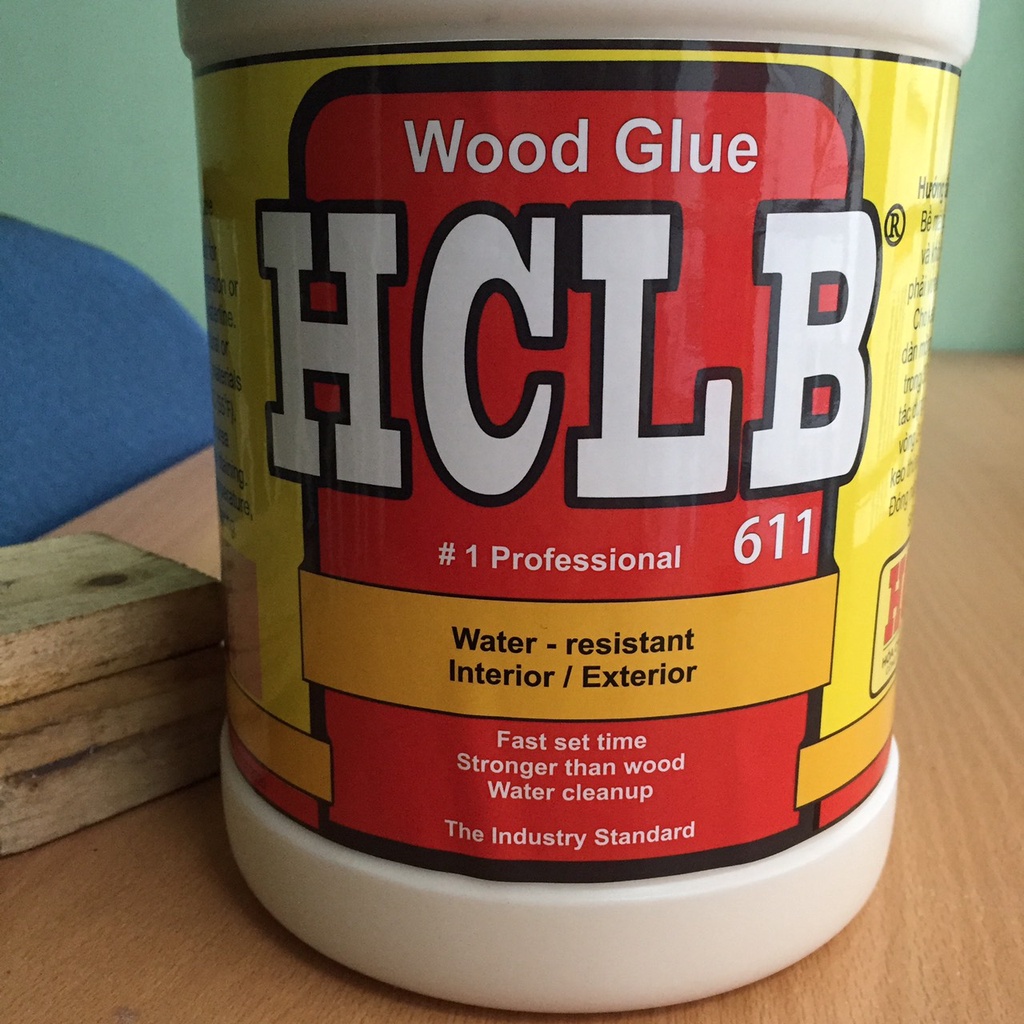 KEO DÁN GỖ HCLB 611 4000ml - WoodGlue cho sàn gỗ, cầu thang, ghép mộng bàn ghế tủ giường, dán nhựa fomex, [ Keo gỗ ]