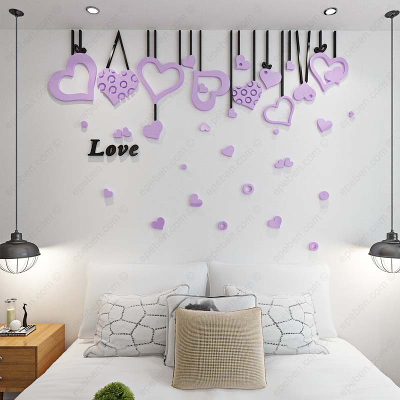 Tranh dán tường mica 3d decor khổ lớn căn phòng tình yêu trang trí phòng khách, phòng ngủ Nhiều Size - EPeBen