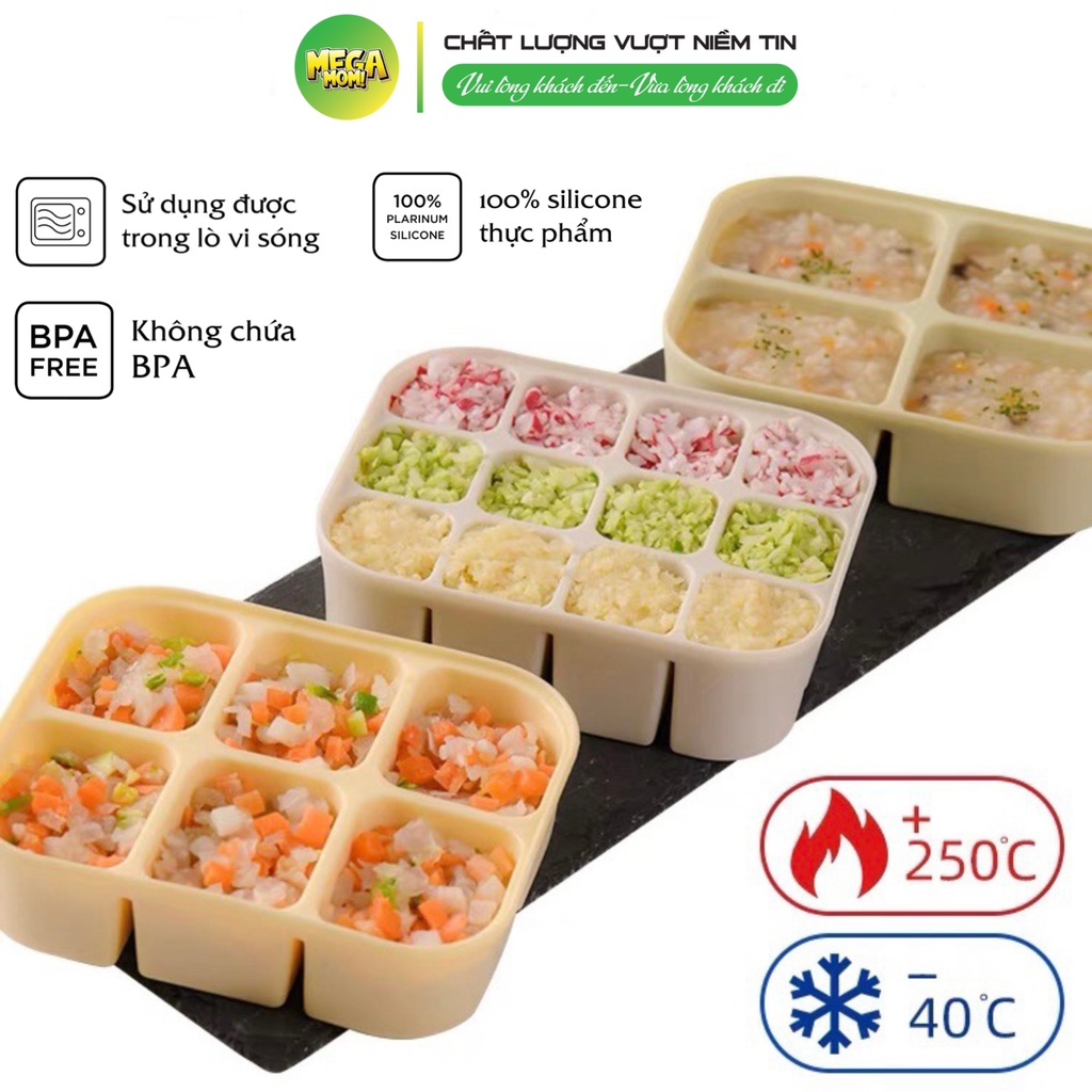 Khay Silicone Trữ Đông Đồ Ăn Dặm Baby'si, Hộp Trữ Thức Ăn Cho Bé, Hộp Đựng Thực Phẩm