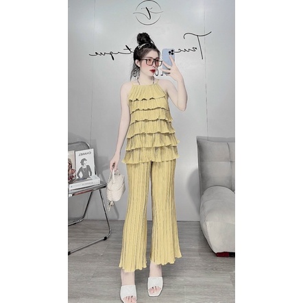 Set yếm nhiều tầng  vải lụa quần dài siêu phẩm