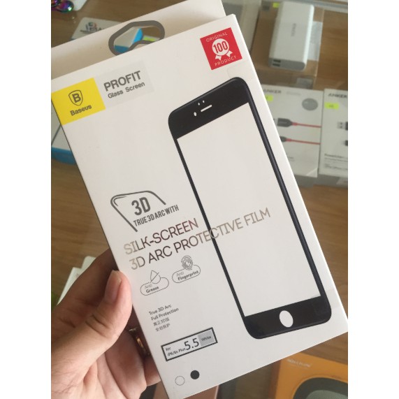 Kính cường lực 3D Full màn Baseus iphone 8 Plus