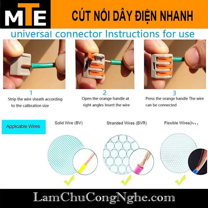 Combo 2 cút nối dây điện nhanh PCT 212, 213