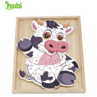 Đồ chơi gỗ - Xếp hình con bò sữa 26 chi tiết