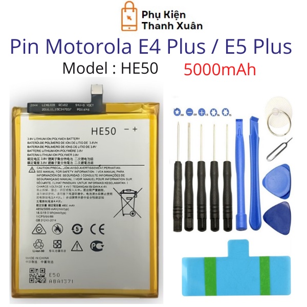 Pin Motorola E4 Plus / E5 Plus HE50 5000mAh | Hàng Nhập Khẩu | Tặng bộ tháo mở