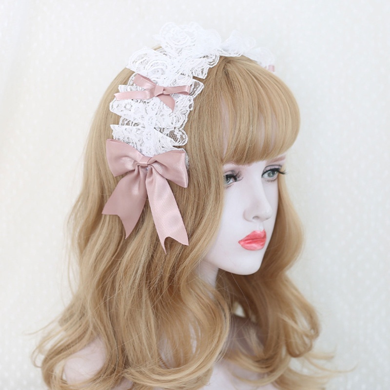 Băng Đô Ren Xếp Ly Thanh Lịch Phong Cách Lolita Cho Nữ