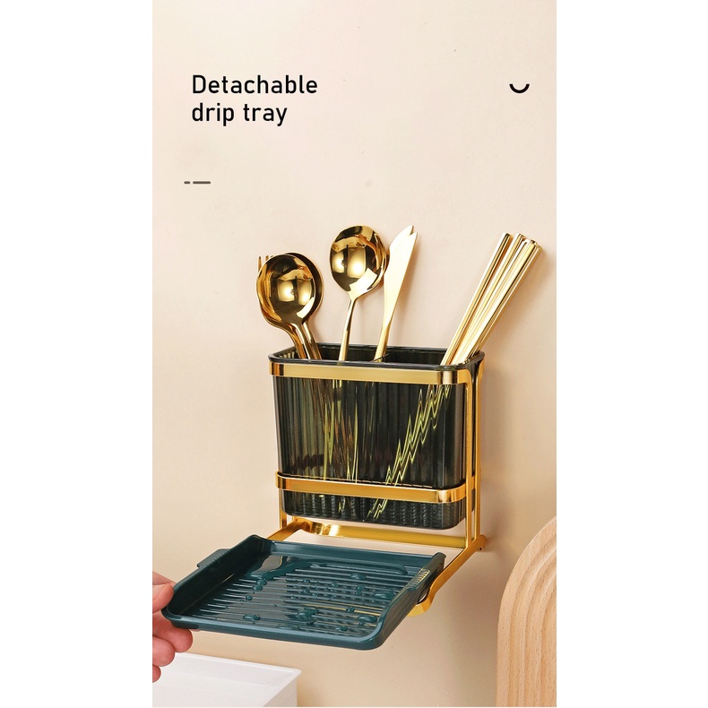 Giá Đỡ Đôi Đũa / Dao / Muỗng / Nĩa Không Đục Lỗ Dành Cho Nhà Bếp