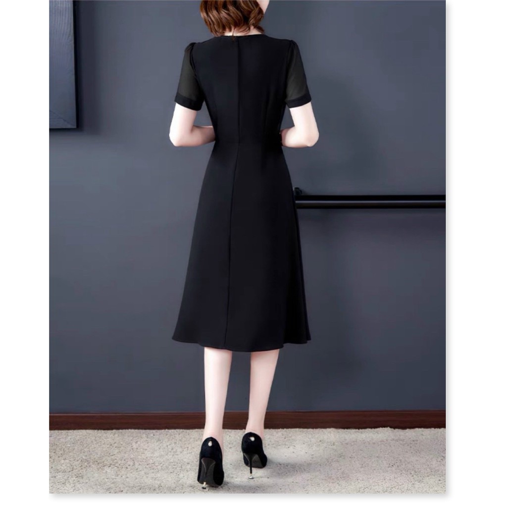 ĐẦM XÒE NỮ PHỐI THẮT EO CỔ TIM TAY LỠ SANG CHẢNH KẾT HỢP CÔNG SỞ VÀ DỰ TIỆC