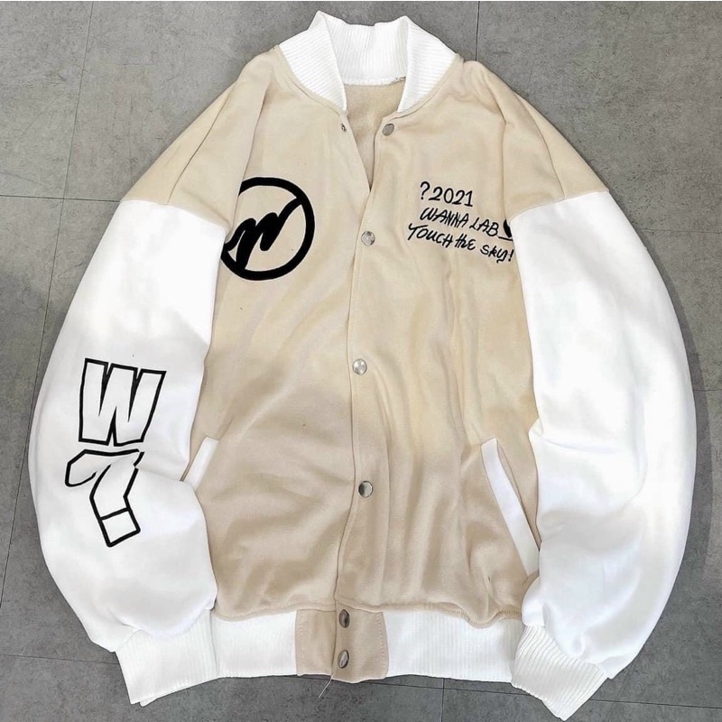 Áo khoác bomber unisex from rộng phong cách hàn quốc w?