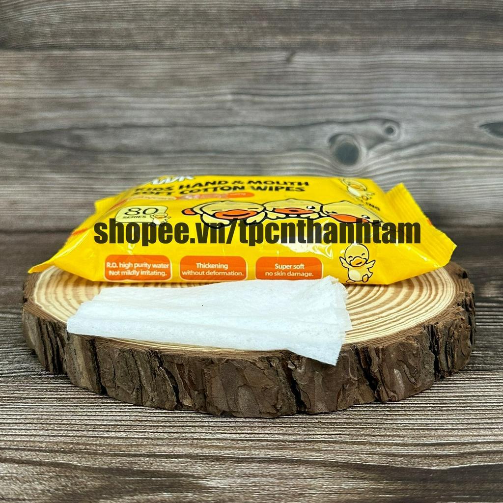 Khăn giấy ướt con vịt, con ong 80 tờ