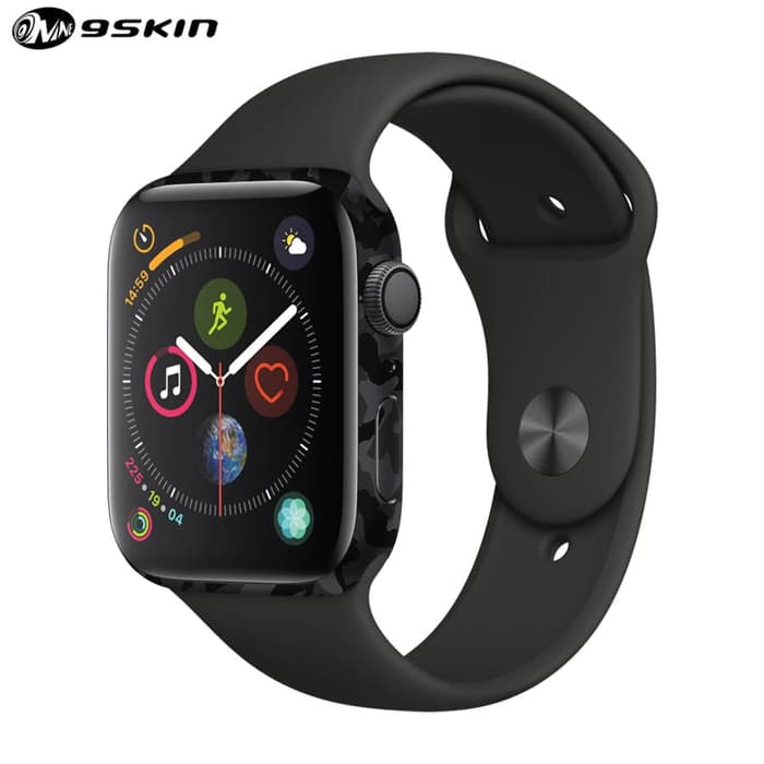 Ốp Bảo Vệ Đồng Hồ Thông Minh Apple Watch Series 5-3m 9 Bằng Da Pu Màu Đen Phong Cách Quân Đội